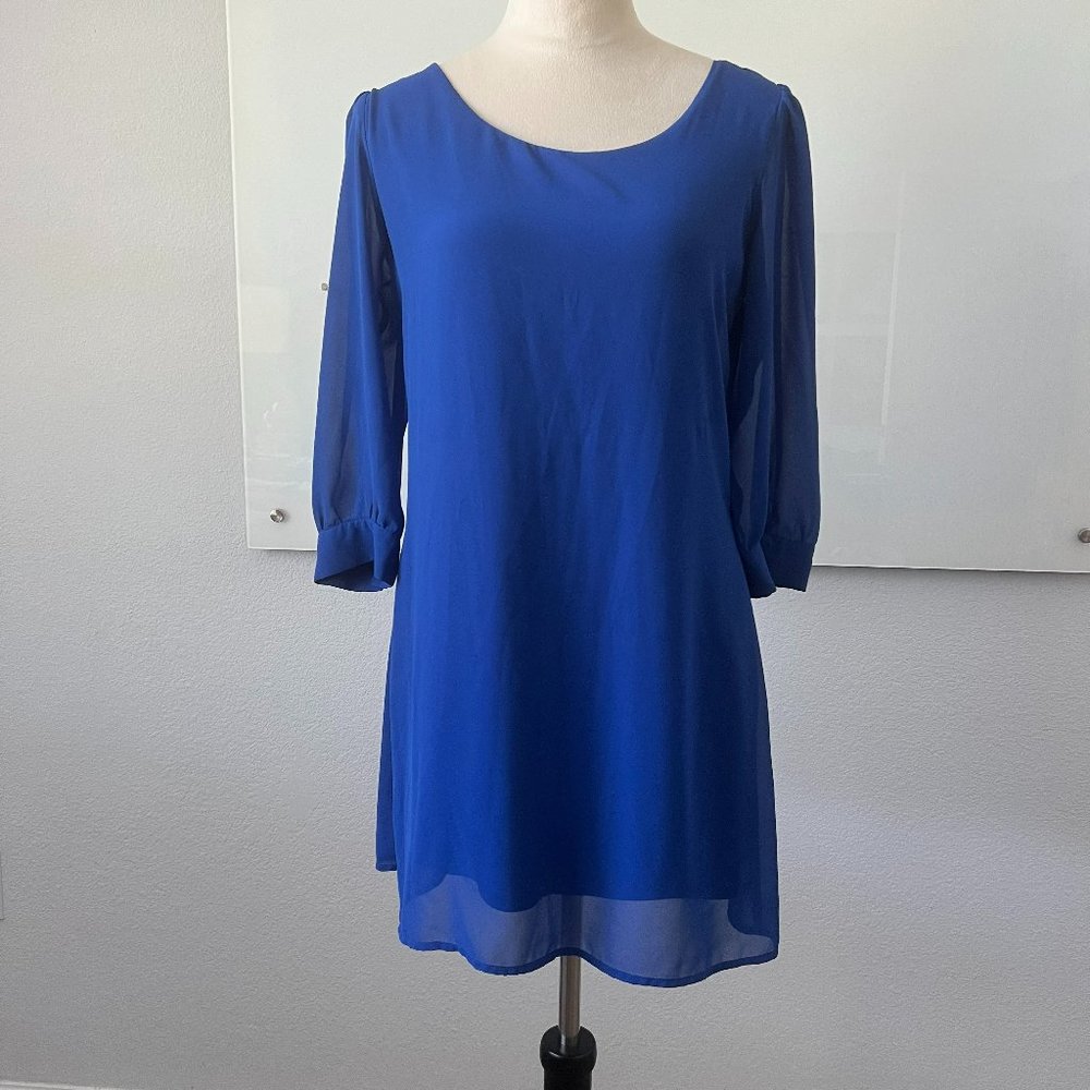 Cobalt Blue Lattice Back Dress by Want & Need - size M